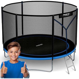 OEM Cama El&aacute;stica De Jard&iacute;n De 312 Cm Con Red Exterior Y Escalera Neo-sport