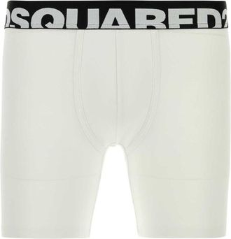 Dsquared2 White Stretch Swimming Trunk