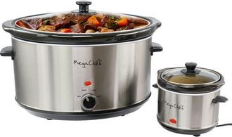 MegaChef 8 Quart Slow Cooker with Bonus Mini 0.6 Quart Warmer in Grey at Nordstrom