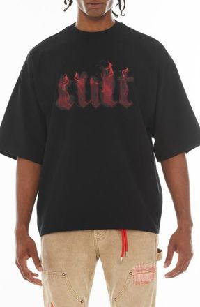 Cult of Individuality Fire Oversize Graphic T-Shirt in Black at Nordstrom, Size X-Large