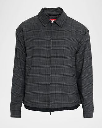 Diesel Men & apos;s J-Ting Satin and Prince of Wales Full-Zip Coach Jacket