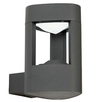 Loops IP44 Outdoor LED Lamp Textured Grey Triangle Wall Light Porch Door Open Lantern