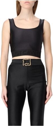 Just Cavalli Athletic Logo Crop Top - Dames - Tops zonder mouwen - Zwart - S - Tops