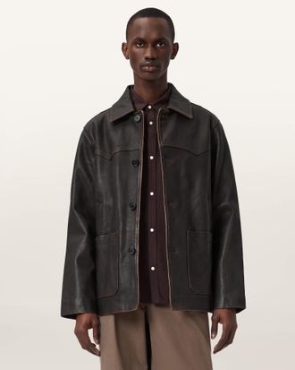 AllSaints Hartwell Leather Coat