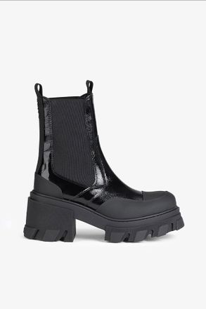 Ganni Black Calf Leather Chelsea Boots - Size 35