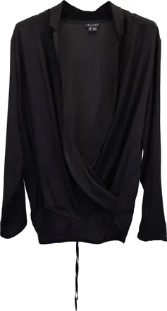 Theory Draped Front Blouse in Black Polyester