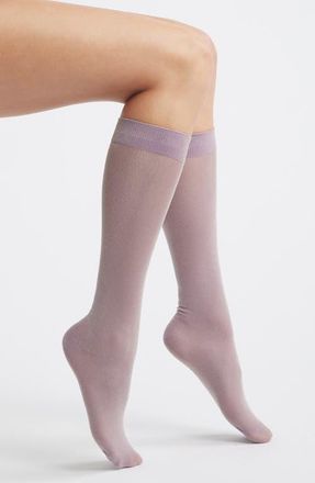High Heel Jungle Glitterati Metallic Knee High Socks in Purple at Nordstrom
