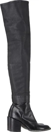 Ann Demeulemeester Ann Demeulemeeste Block-Heel Over-The-Knee Boots in Black Leather