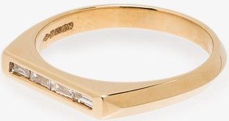 Lizzie Mandler 18K Yellow Gold Knife Edge Diamond Ring - Womens - Diamond/18kt Gold