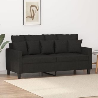 vidaXL Sof&aacute; De 2 Plazas De Tela Negro 140 Cm Vidaxl