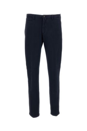 BRIGLIA 1949 Blue Stretch Cotton Straight-Leg Pants
