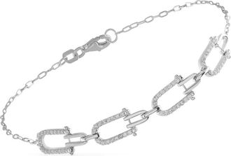 Luxury Bazaar 14kt witgouden armband met diamant - Zilver