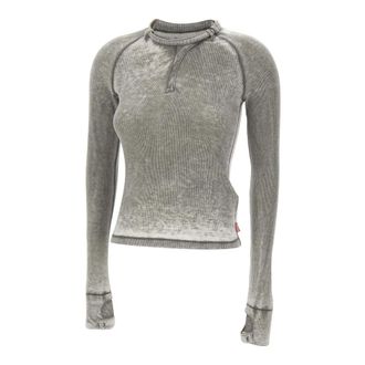 Diesel Round-neck Knitwear, female, Gray, Size: XS T-Ecla Sweater