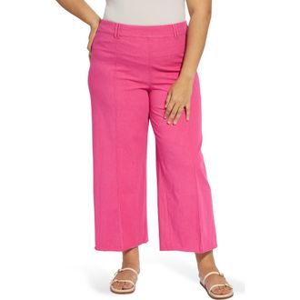 Lyss&eacute; Erin Pintuck Pleat Wide Leg Jeans in Hot Pink at Nordstrom, Size 2 X