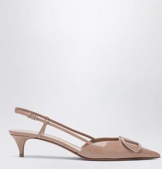 Valentino Garavani Vlogo Signature slingback pumps pink in patent leather