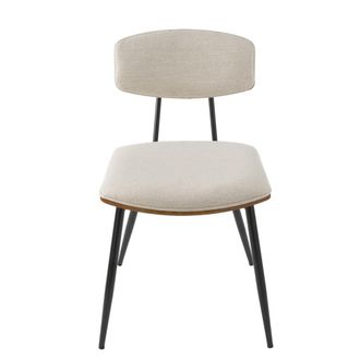 Signature Juego de 6 sillas de color crudo y nogal acabado nogal