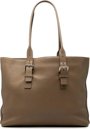 Louis Vuitton Brown Leather Shoulder Bag Tote Bag (Pre-Owned)