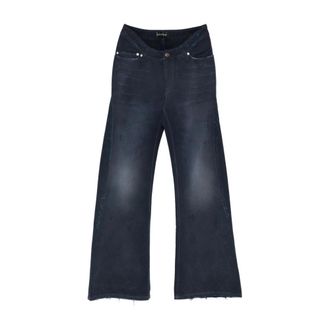 Balenciaga Broek met Gebogen Taille - Dames - Loose Fit Jeans - Blauw - W27 - Katoen - Jeans