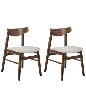 Beliani Conjunto de 2 sillas de comedor Madera Gris claro