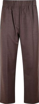 Max Mara Hateley Broek - Dames - Straight fit broeken - Bruin - S - Wol - Broeken