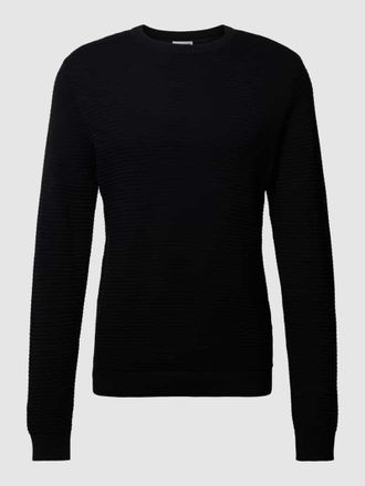 Jack & Jones Jack & Jones Strickpullover im fein strukturierten Design Modell WILLIAM in Black, Gr&ouml;&szlig;e L
