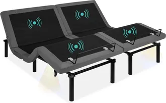 Best Choice Products Adjustable Bed Base for Stress Management with Massage, Remote Control, USB Ports