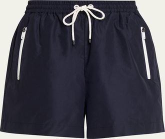 Brunello Cucinelli Techno Cotton Pull-On Shorts