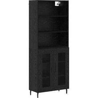 vidaXL Highboard Black Oak 69.5 x 34 x 180 cm vidaXL