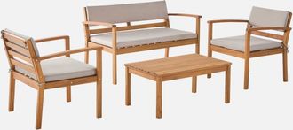 Sweeek Conjunto De Jard&iacute;n De Madera De Acacia, 4 Plazas