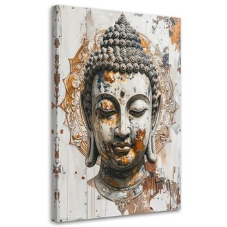 Feeby Cuadro En Lienzo, Cabeza De Buda Zen Spa Orient, 80x120