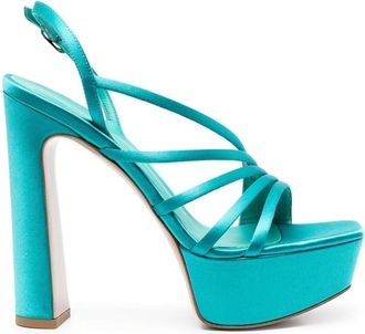 Le Silla Scarlet strappy sandals - women - Satin/Calf Leather/Rubber/Goat Skin - 38 - Blue