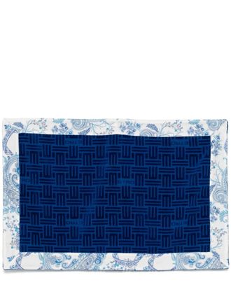 Etro logo-flocked batch towel (87cm x 59cm) - Blue