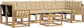 vidaXL Conjunto De Sof&aacute;s De Exterior 8 Uds. Y Beige Vidaxl