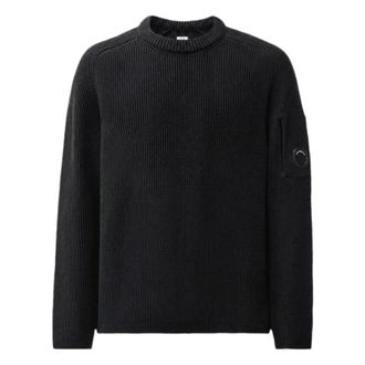 C.P. Company C.p. Company - Full Rib Cotton Lens Sweater - Heren - Truien - Zwart - Maat: 2XL Katoen