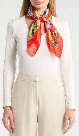 Kate Spade New York Painted Tulips Silk Square Scarf in Orange Multi at Nordstrom Rack