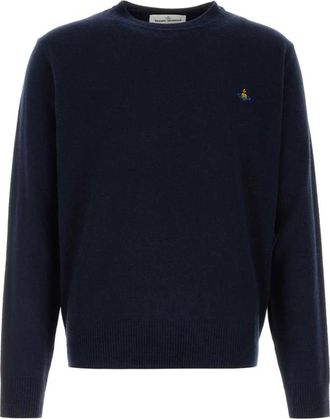 Vivienne Westwood Alex Round Neck - Heren - Ronde hals truien - Blauw - XL - Wol - Truien & Vesten