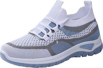 Generic wide fit shoes womens Womens Trainers Lightweight Wide Fit Wedge Shoes Breathable Mesh Orthopedic Trainer Low Top Non Slip Running Sneakers Arch Suppo