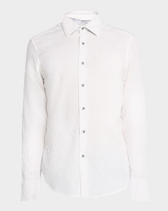 Robert Graham Mens Devonshire Paisley-Check Jacquard Button-Down Shirt