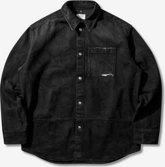OAMC Men s Dyed Denim Shirt Black