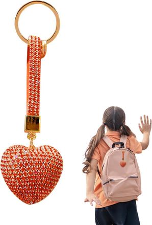 Generic Sparkly Heart Keychain Cute Key Chain | Stylish Sparkling Key Ring Pendant Bag Keychain Charm for Girls