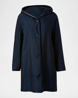 Akris Hooded Cashmere Two-In-One Short Coat