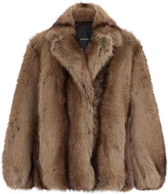 Pinko Faux Fur Jacket - female - PINKO - Faux Fur & Shearling Jackets - Brown - XS - Jackets