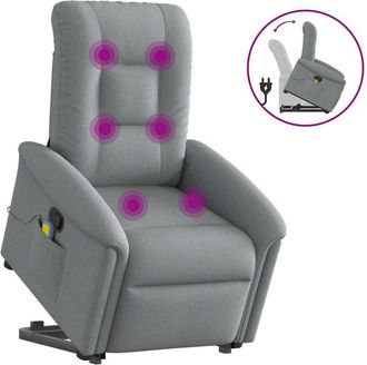 vidaXL Vidaxl - Sill&oacute;n De Masaje Reclinable De Pie De Tela Gris Claro