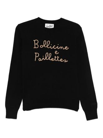 MC2 Saint Barth New Queen lettering-embellishment sweater - Nero