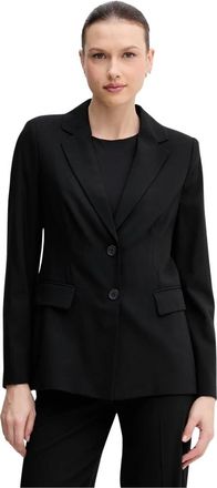 Benetton Single-Breasted Blazer - Dames - Jassen - Zwart - Maat: XL Leer