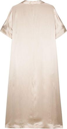 Eleventy Womens Satin Silk Midi Dress Beige Ss24 W