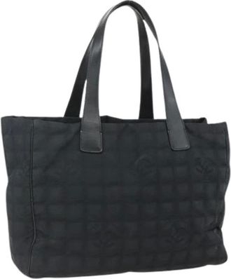 Chanel Pre-owned Tote Bags, female, Black, Size: ONE SIZE Pre-owned Vintage Nylon Tote Bag