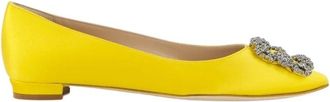 Manolo Blahnik Hangisiflat Ballerinas - Dames - Ballerinas - Geel - 35 1/2 EU - Leer - Schoenen