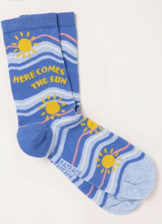 Fat Face FatFace Blue Beatles Here Comes The Sun Socks