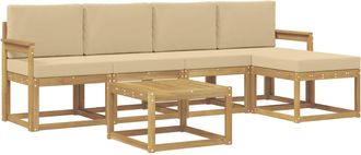 vidaXL Conjunto De Sof&aacute;s De Exterior 6 Uds. Y Beige Vidaxl